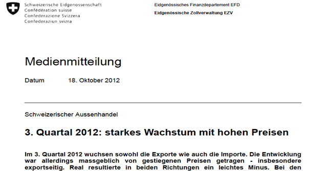 Guest Commentary: Swiss Exports Rise Thanks to Higher Export Prices. Sorry, What ????