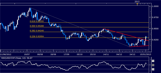 Forex Analysis: USD/CHF Classic Technical Report 01.16.2013